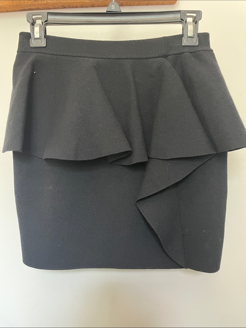 Endless Rose Black Ruffle Detail Knit Skirt